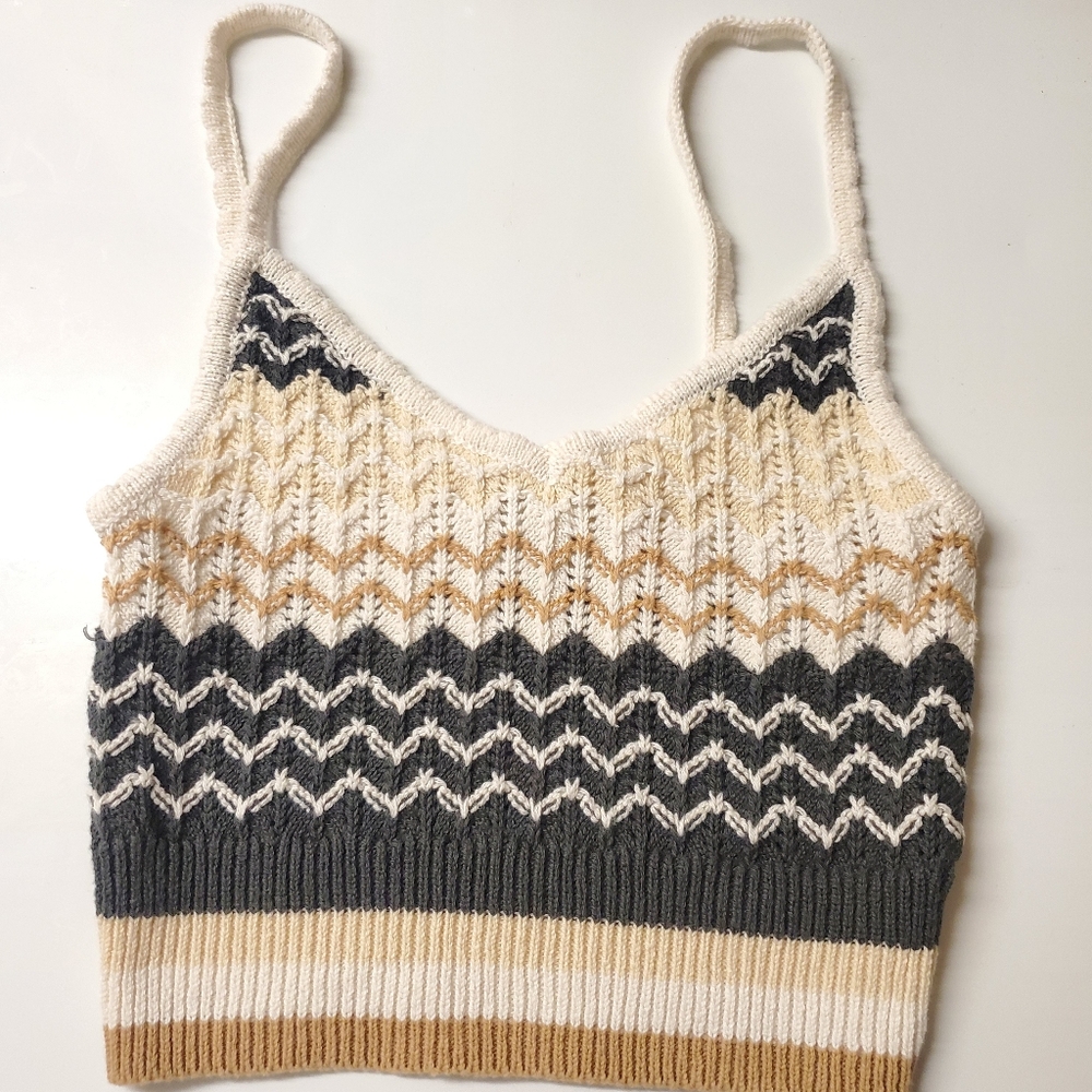 Multi Color Knit Bralette Crop Top